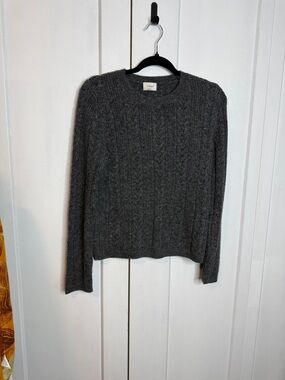 Wilfred - Small - Charcoal Cable Crewneck Sweater
